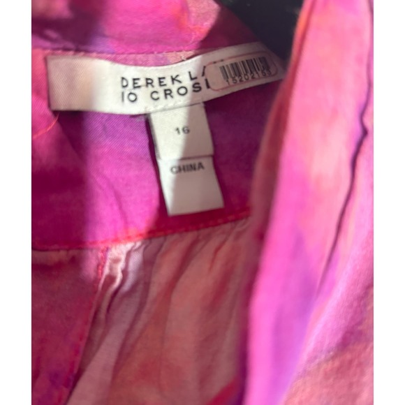 Derek Lam 10 Crosby Size 16 Finn Ruffle Wrap Dress Fushia Multi Preowned - Picture 6 of 6